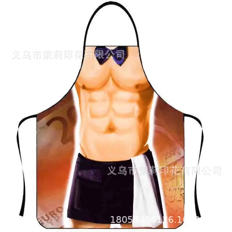 Waterproof Polyester Apron | 3D Printed Cartoon Barbecue Apron