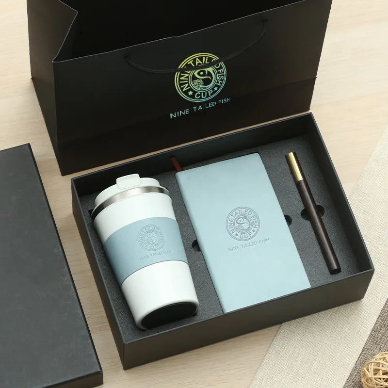 Custom Leather Notebook Gift Set with Logo | MOQ 500