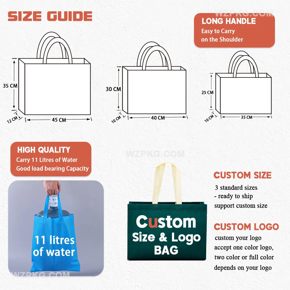 Custom Non-Woven Tote Bags | 8-10KG Capacity | 100 MOQ | 10-Day Lead