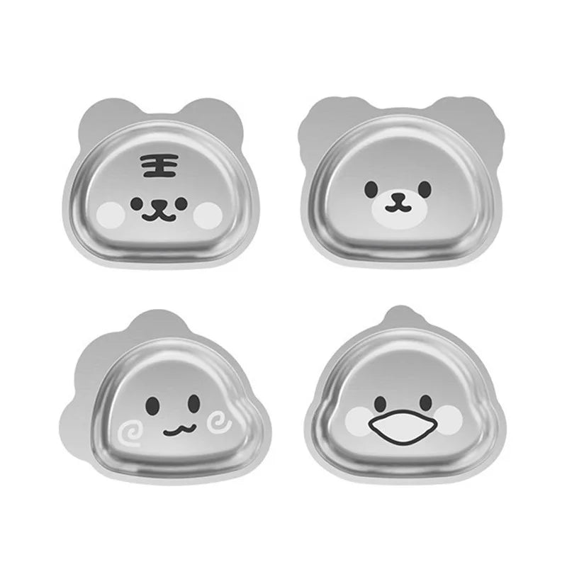 304 Stainless Steel Kids Plate — 100 MOQ, Divided Animal Shape