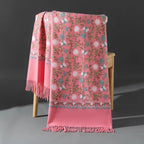 Embroidered Winter Polyester Scarf | Floral Design | Tassel Finish | 1 MOQ | Modest Fashion