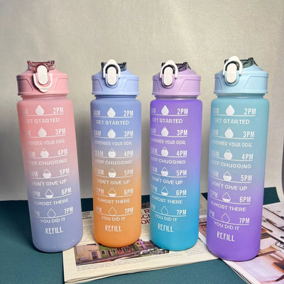 Custom 900ml Motivational Water Bottles | 5 MOQ Time Marker Fitness