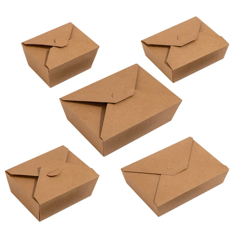 Biodegradable Kraft Food Boxes | 1,000 Pcs MOQ, 5 Sizes | Food-Grade