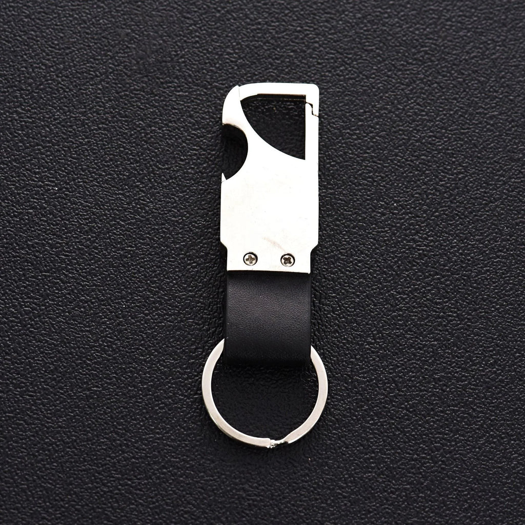 High-End Metal Keychain | Zinc Alloy | Leather Accent | Custom Logo | 1 MOQ | SGS Certified