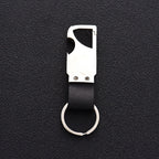 High-End Metal Keychain | Zinc Alloy | Leather Accent | Custom Logo | 1 MOQ | SGS Certified
