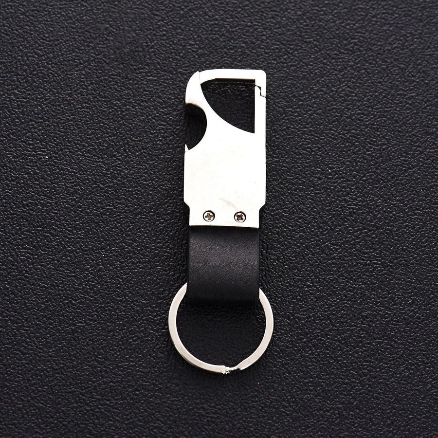 High-End Metal Keychain | Zinc Alloy | Leather Accent | Custom Logo | 1 MOQ | SGS Certified