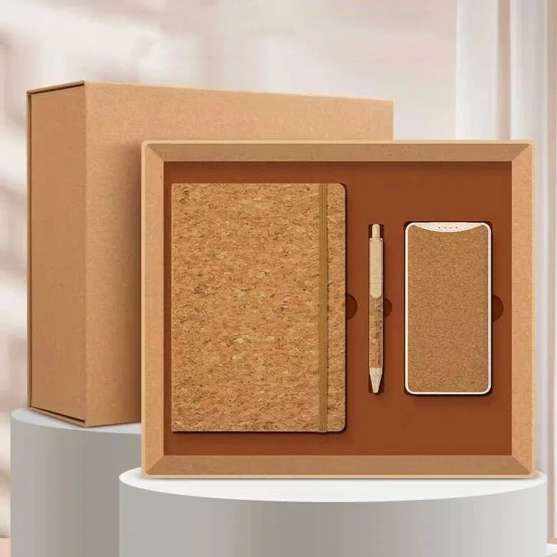 Custom Wooden Notebook Gift Set with Logo | 10 MOQ