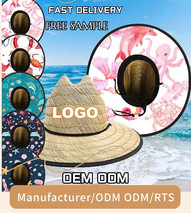Custom Straw Lifeguard Hats with Logo | 1 MOQ BSCI Certified