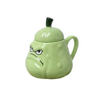 Custom 3D Ceramic Mugs: 60 MOQ, 6-Day Lead, 450ml | Green Pottery Coffee Cups with Handle