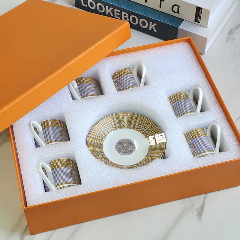Bone China Dinnerware Gift Set with Gold Inlay | 2-Set MOQ for Corporate Gifts