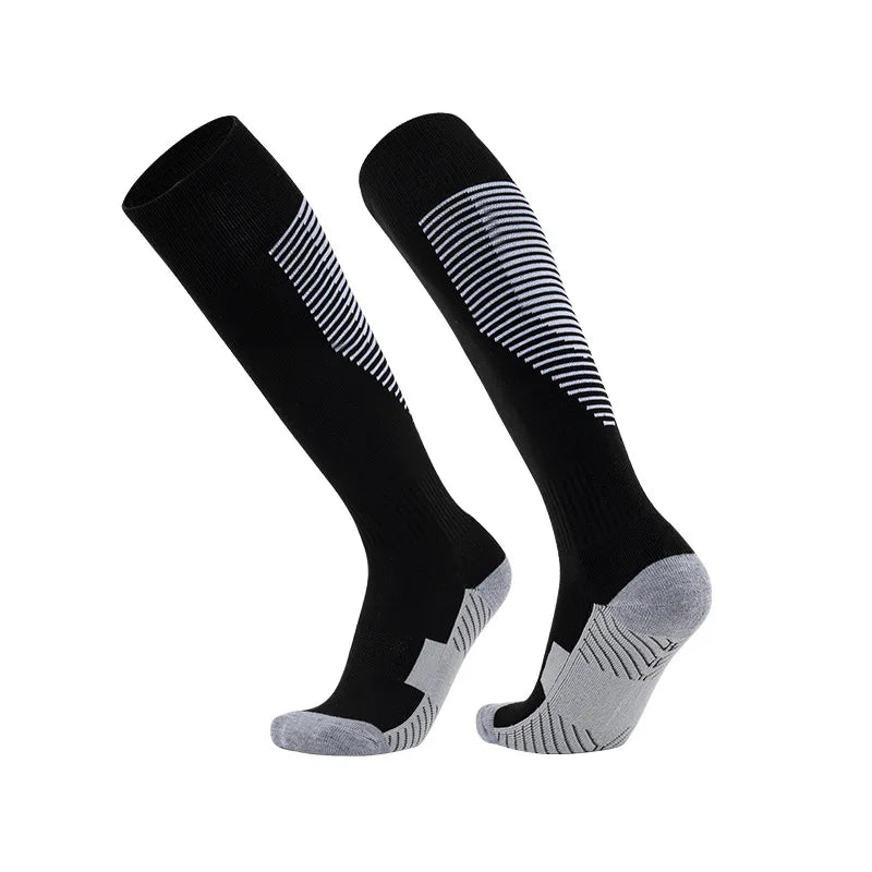 Custom Knee-High Sports Socks | Non-Slip Towel Bottom & Nylon/Cotton | 500-Piece MOQ | Team Sports