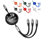 Custom Multi-Connector Charging Cable with Printed Logo Disc