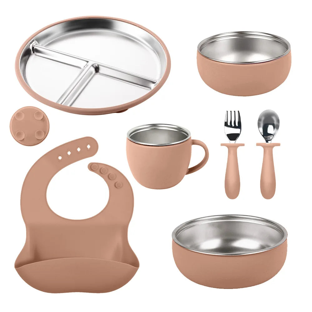 Custom 304 Stainless Steel Children's Plates with Logo | MOQ 10
