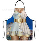 Waterproof Polyester Apron | 3D Printed Cartoon Barbecue Apron