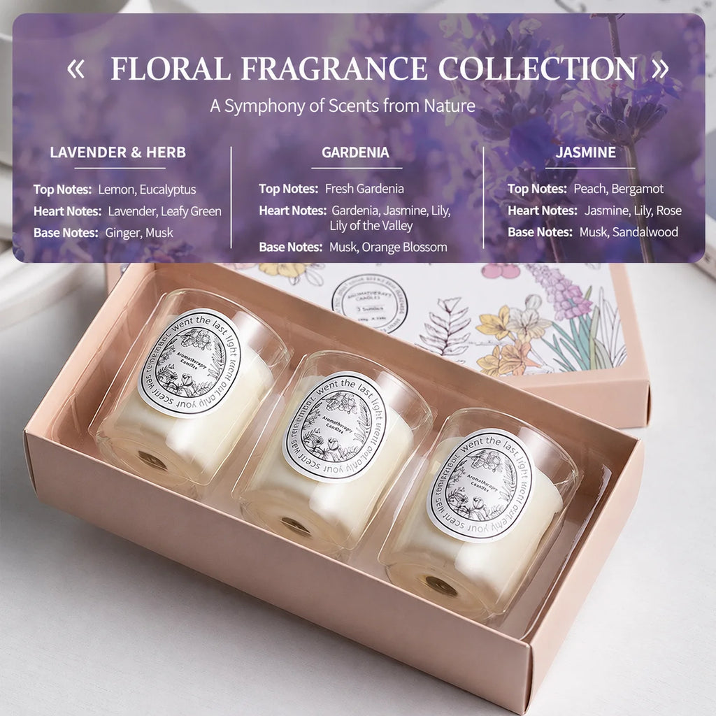 Soy Wax Candle Gift Set | 3-Piece | Custom Packaging from 500 MOQ