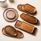 Acacia Wood Serving Tray Oval Japandi Style | Custom Engraving