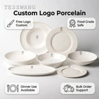 Custom Logo Porcelain Tableware Plates | Hotel Restaurant Wholesale