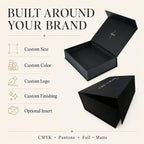 Custom Black Paper Boxes with Logo | UV Print MOQ 500