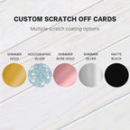 Custom Scratch Off Cards with Variable Codes | Full Color, 5,000 MOQ, ISO9001