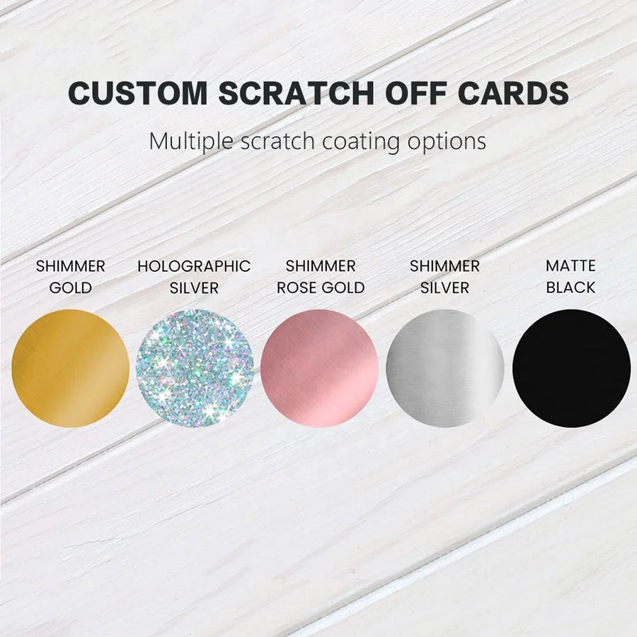 Custom Scratch Off Cards with Variable Codes | Full Color, 5,000 MOQ, ISO9001