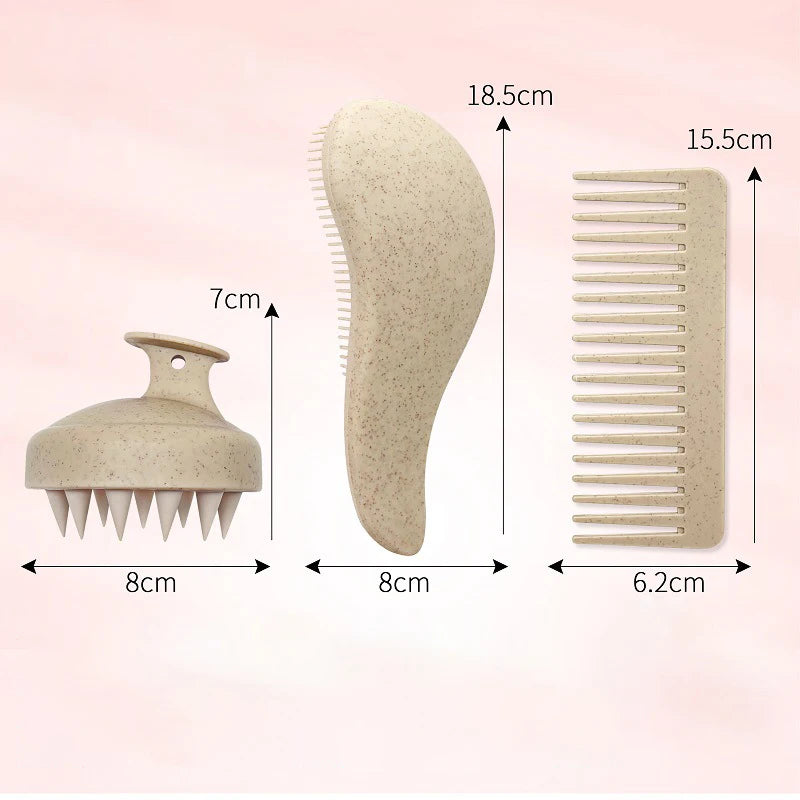 Custom Hair Brush Set with Logo | 50 MOQ | Eco-Friendly
