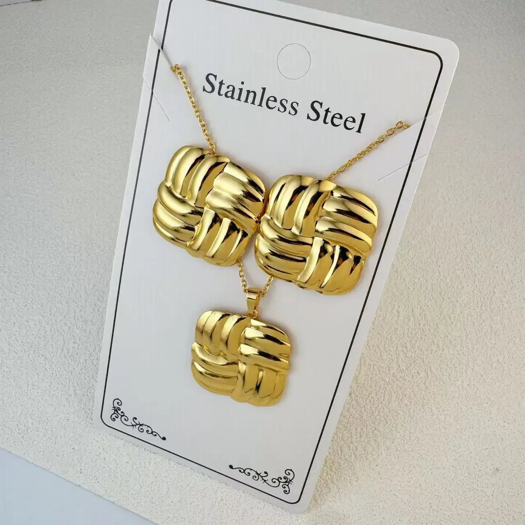 Custom 18K Gold Plated Stainless Steel Jewelry Set | MOQ 2