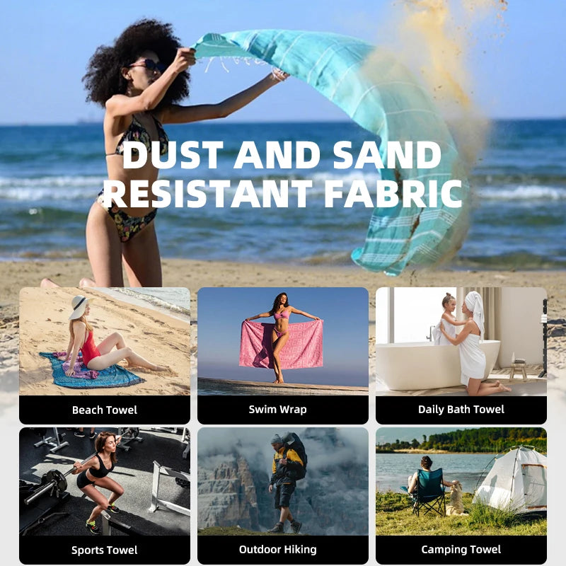 Custom Printed Microfiber Beach Towel 100 MOQ | Quick-Dry Sand-Free Design for Corporate Promotions & Resort Amenity Programs