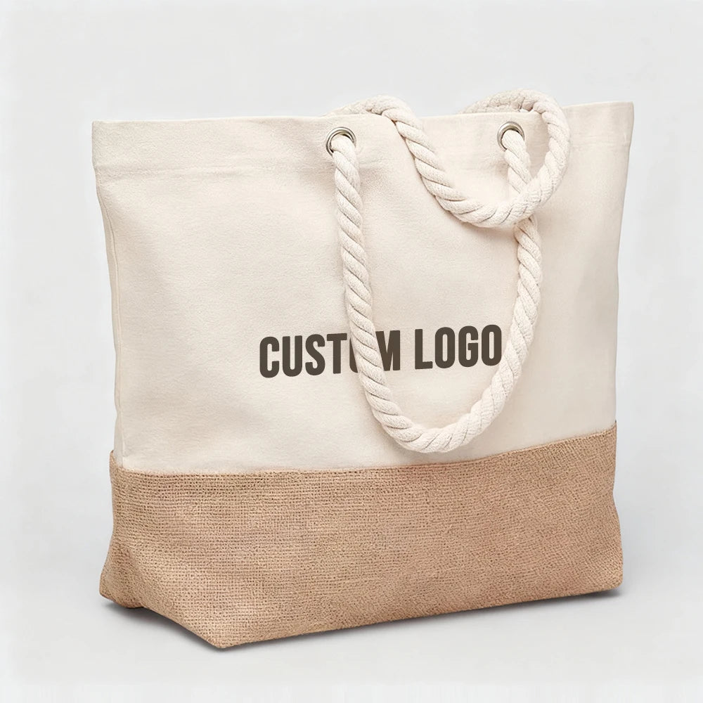 Custom Oversized Canvas Tote Bag with Logo | 100 MOQ