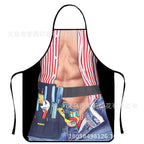 Waterproof Polyester Apron | 3D Printed Cartoon Barbecue Apron