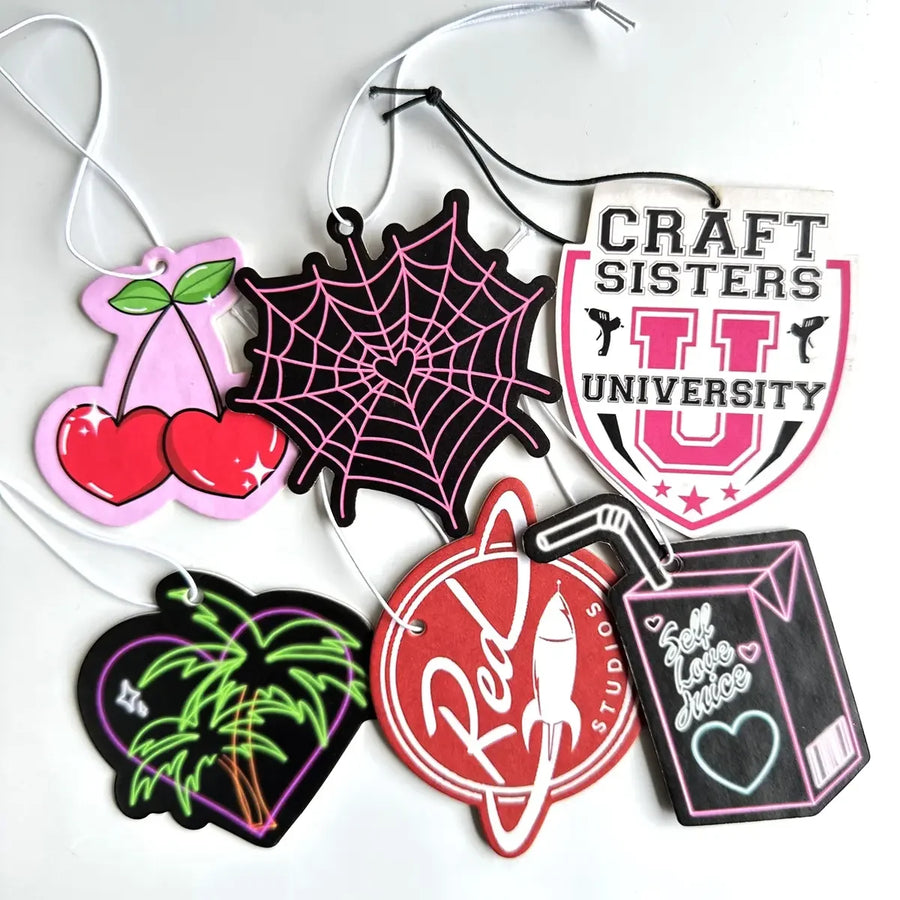Custom Die Cut Air Fresheners | 50 Pcs MOQ, 100+ Scents | Custom Logo