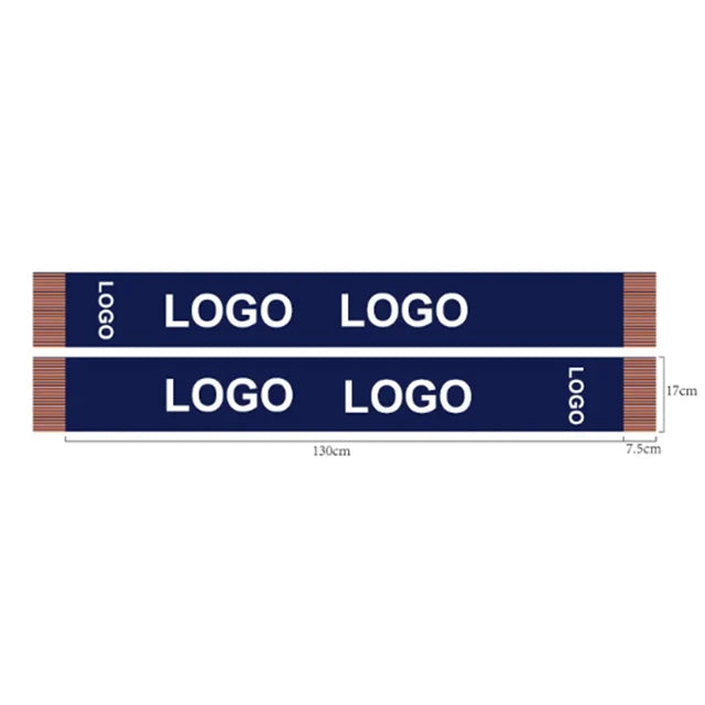 Custom Double-Sided Football Scarves | 50-Piece MOQ & 35-Day Lead Time | Jacquard Knitted | Team Merchandise