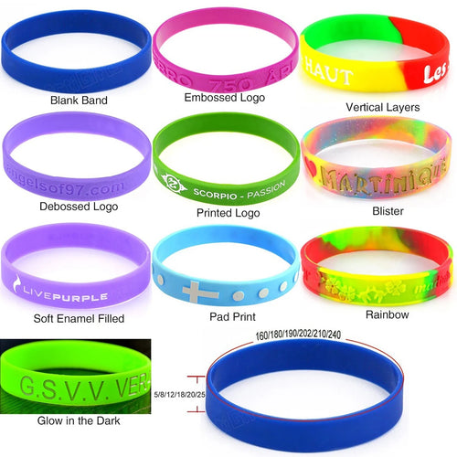 Custom Silicone Wristbands with Logo | 100 MOQ Promotional