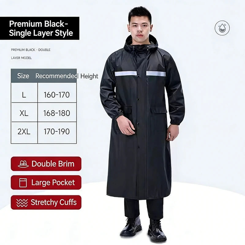 Custom Reflective Motorcycle Raincoat | 500 Pcs MOQ Heavy-Duty Oxford Cloth