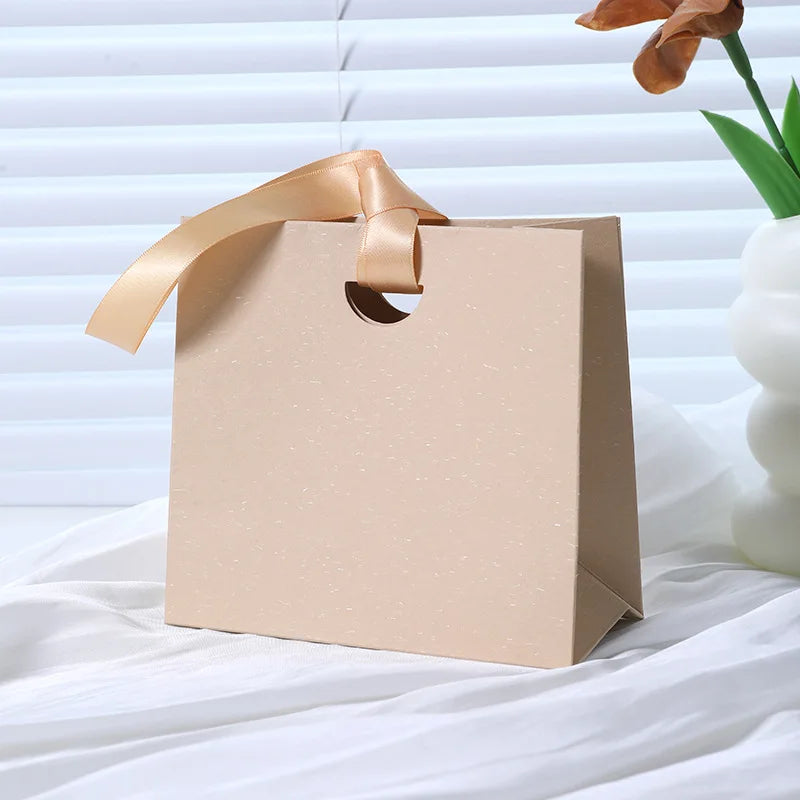 Custom Ribbon Handle Paper Gift Bags | Jewelry Packaging MOQ 100