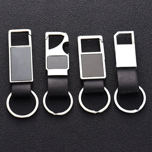 High-End Metal Keychain | Zinc Alloy | Leather Accent | Custom Logo | 1 MOQ | SGS Certified