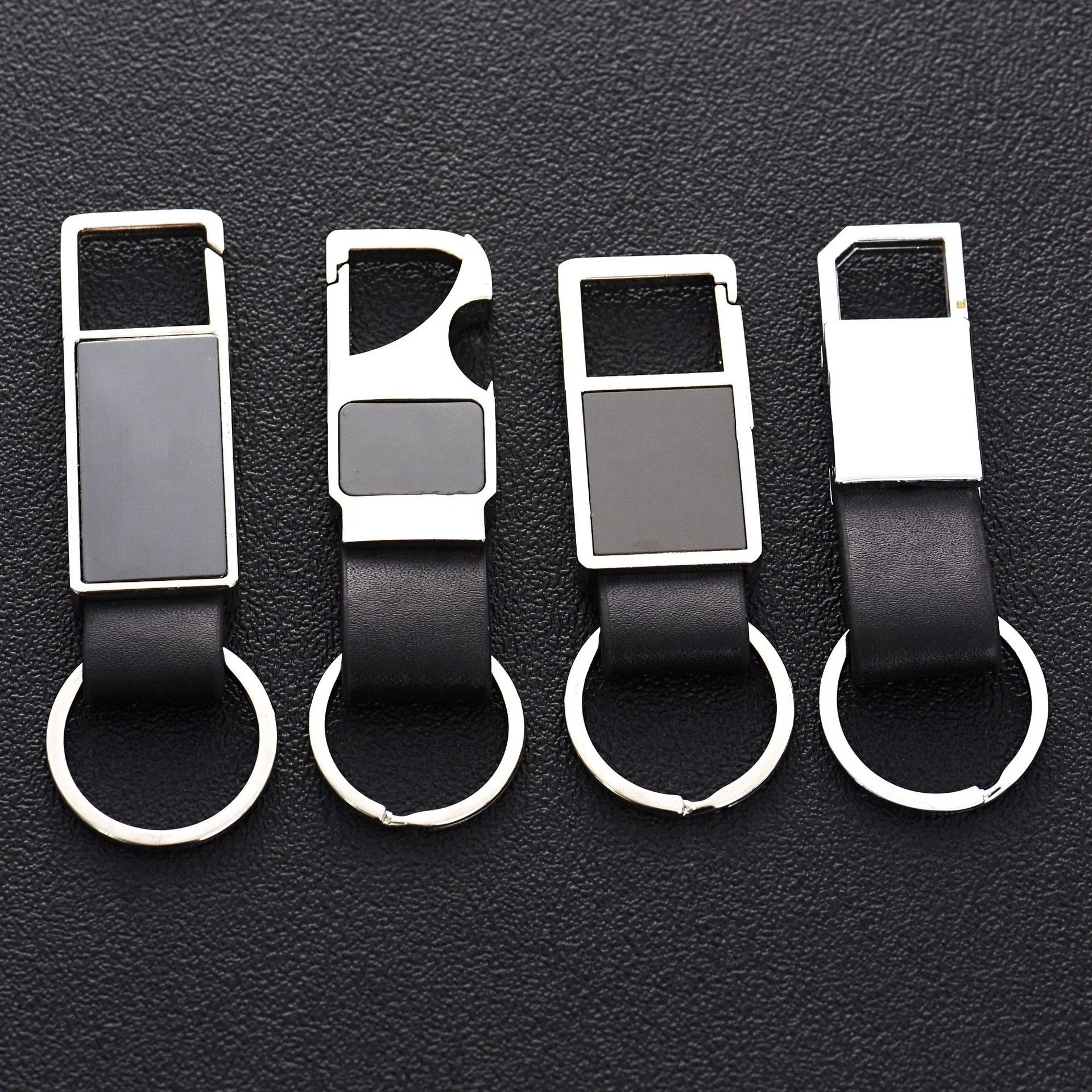 High-End Metal Keychain | Zinc Alloy | Leather Accent | Custom Logo | 1 MOQ | SGS Certified