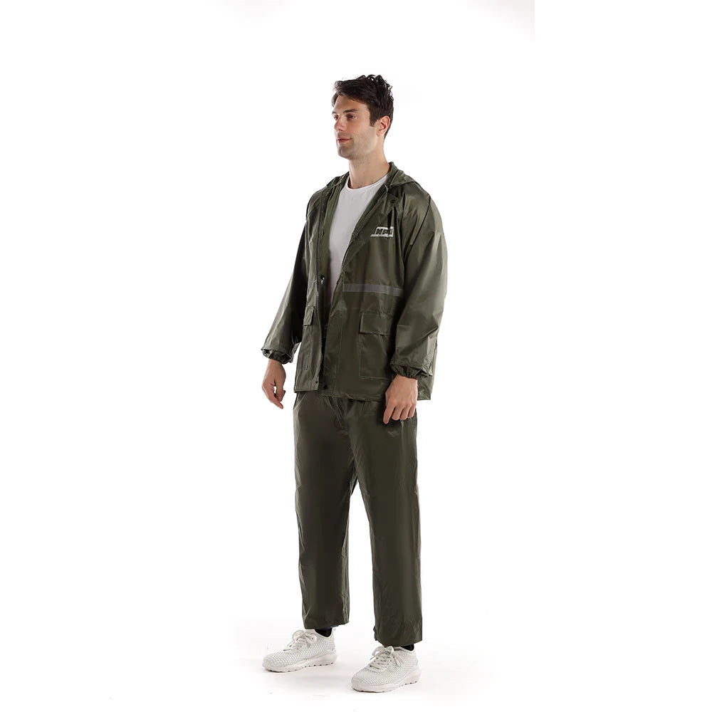 Custom Rainsuit with Pants 170T Polyester PVC | Waterproof Outdoor Rainwear for Camping & Tours | Bulk Wholesale