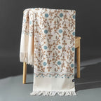 Embroidered Winter Polyester Scarf | Floral Design | Tassel Finish | 1 MOQ | Modest Fashion