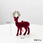 Flocked Reindeer Ornaments with Glitter Antlers Wholesale | MOQ 5