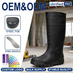 Custom PVC Steel Toe Safety Boots | 1 MOQ | Waterproof
