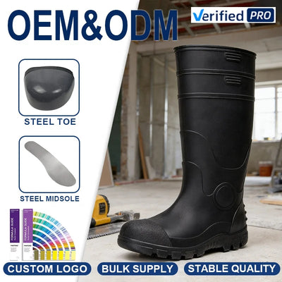 Custom PVC Steel Toe Safety Boots | 1 MOQ | Waterproof