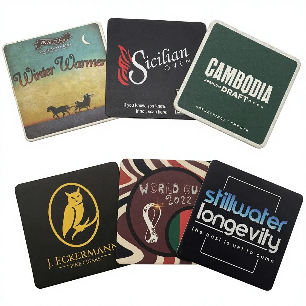 Custom 2mm Paper Coasters | Water Absorbent | Eco-Friendly | Bulk Logo