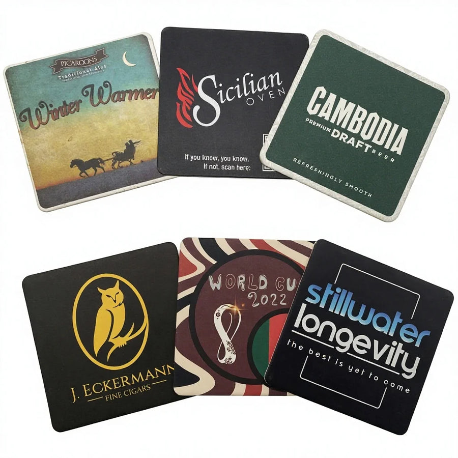Custom 2mm Paper Coasters | Water Absorbent | Eco-Friendly | Bulk Logo
