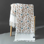 Embroidered Winter Polyester Scarf | Floral Design | Tassel Finish | 1 MOQ | Modest Fashion