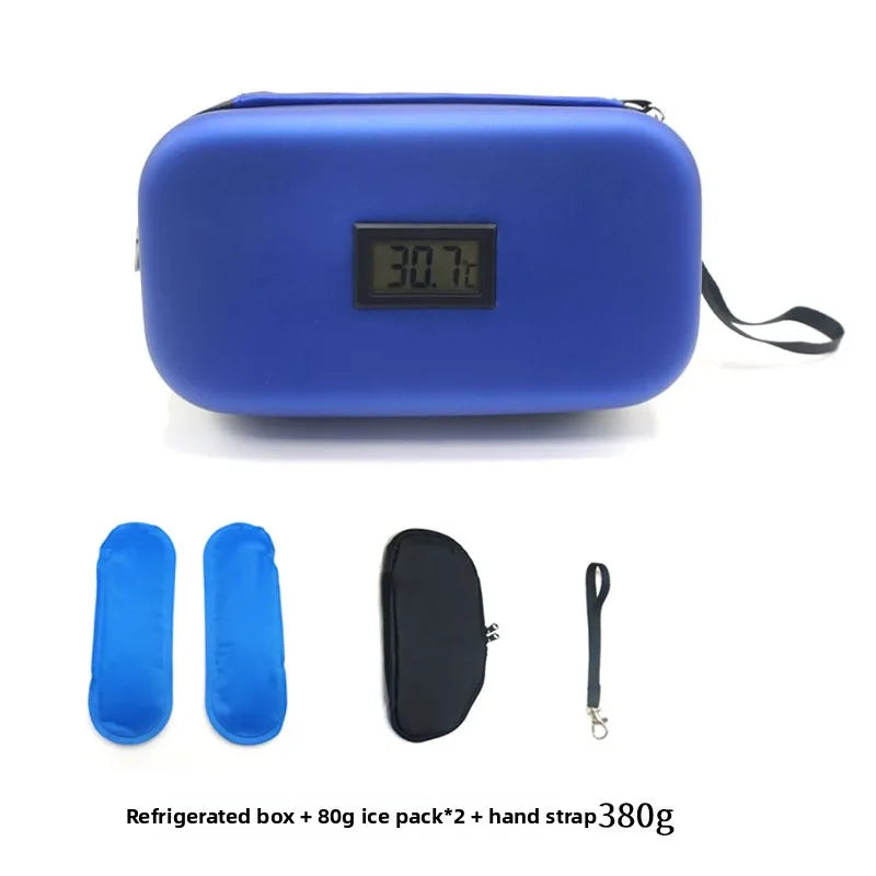 Insulin Storage Bag 1.6L | Thermometer Display | Leather Medicine Cooler