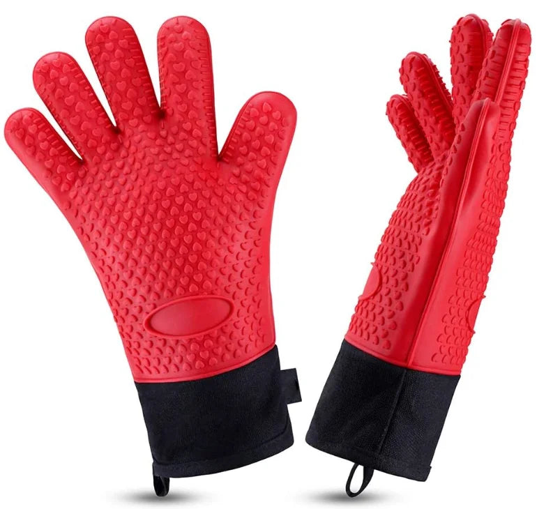 Heat Resistant Silicone Oven Mitts | Food Grade BBQ Gloves