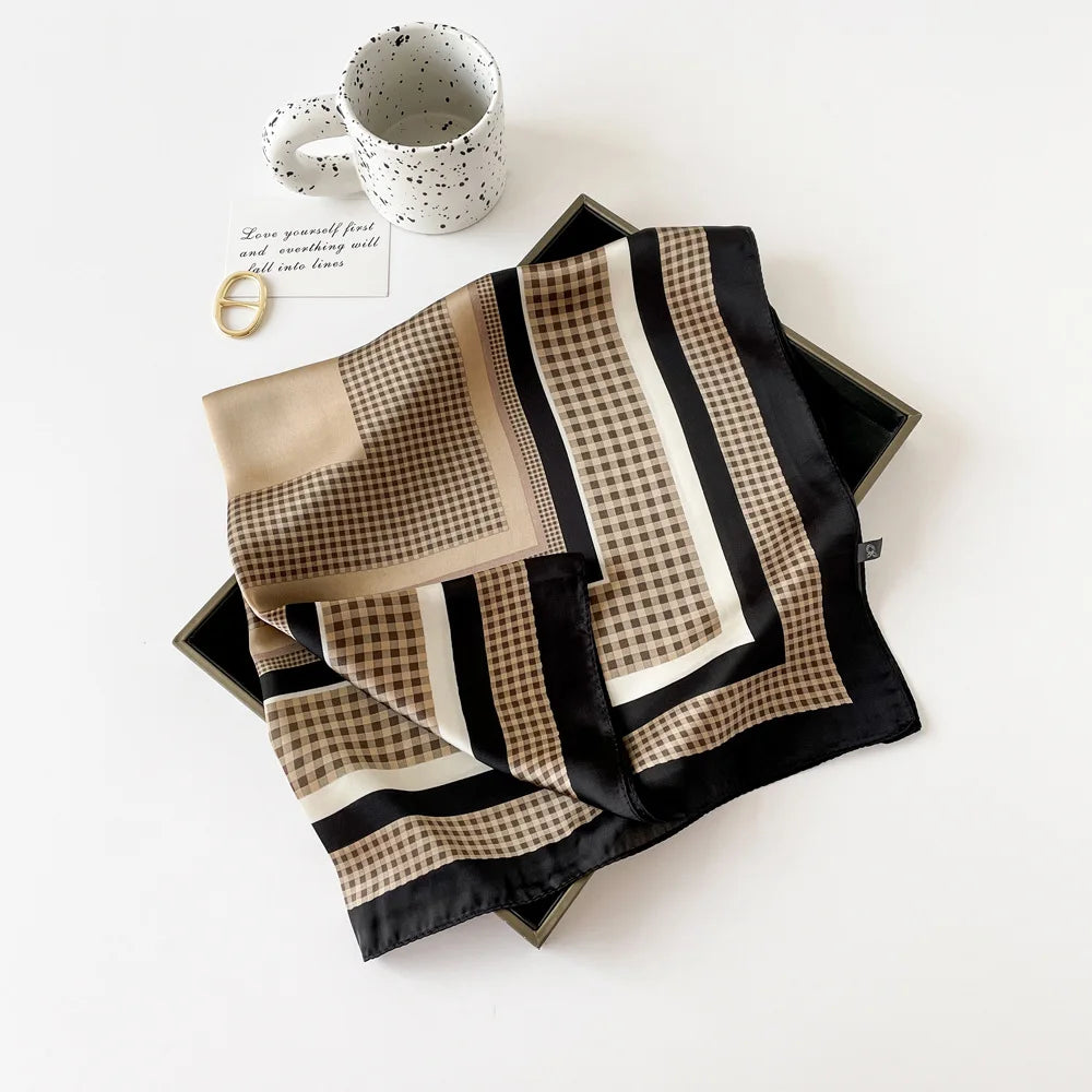 Square Silk Scarf | Digital Print | Custom Logo | 100 MOQ | Women's Fashion
