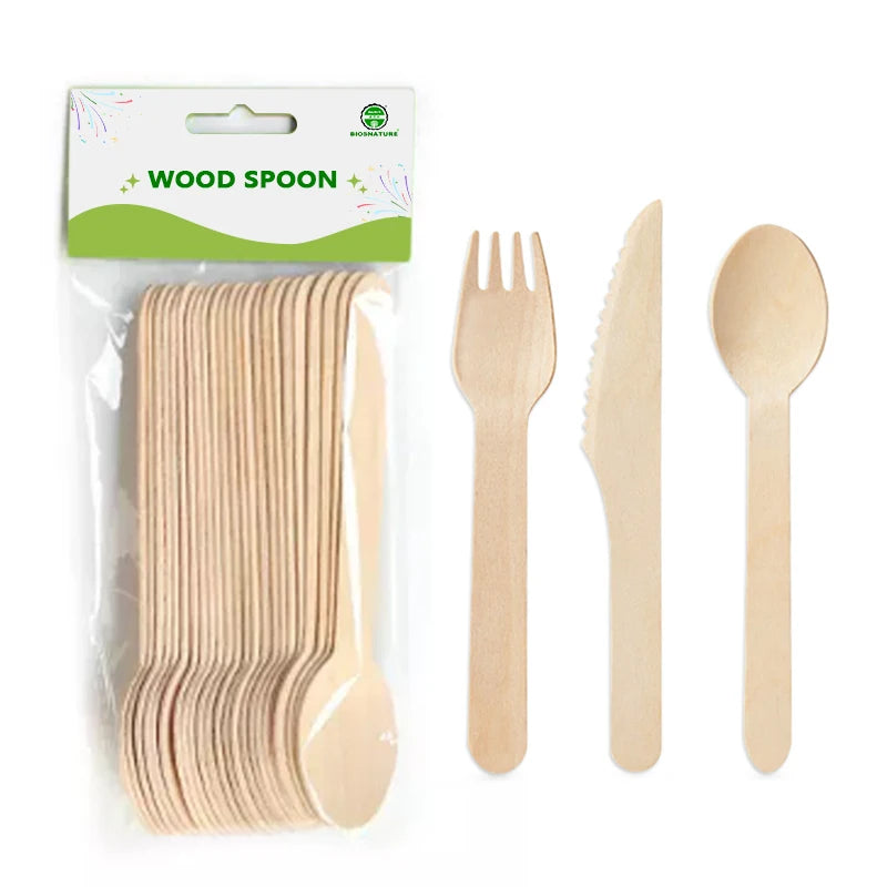Bulk Biodegradable Wooden Forks with Logo – 25-Day Lead