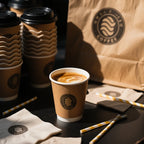 8oz Custom Printed Double Wall Paper Coffee Cups with Lids | MOQ 5000