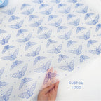 Custom Tissue Paper: 100 MOQ, 17gsm, Virgin Wood Pulp | Single-Color Logo Wrapping Paper